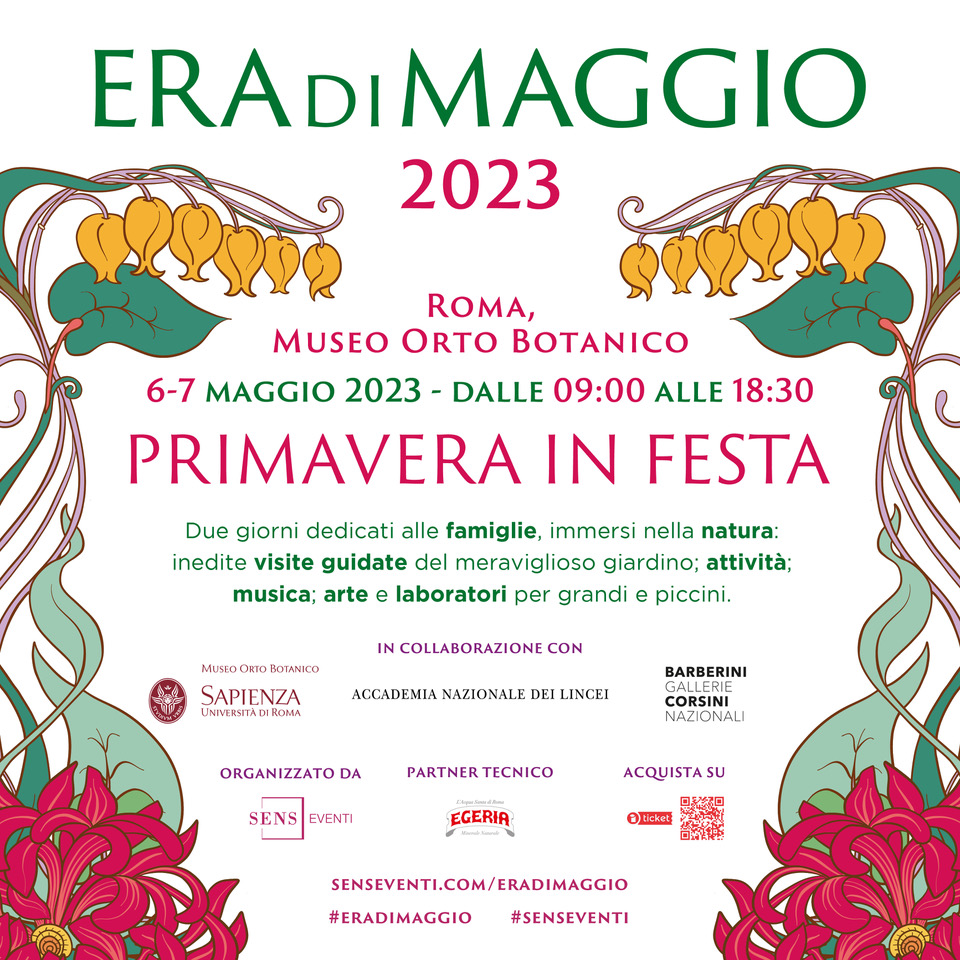 Era di Maggio 2023, all’Orto Botanico di Roma torna la festa di primavera