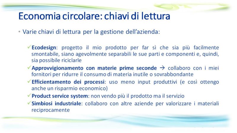 Economia circolare per sostenere la produttività delle PMI