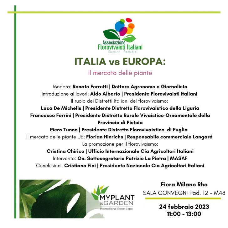 I Florovivaisti Italiani a Myplant&Garden 2023 dal 22 al 24 febbraio