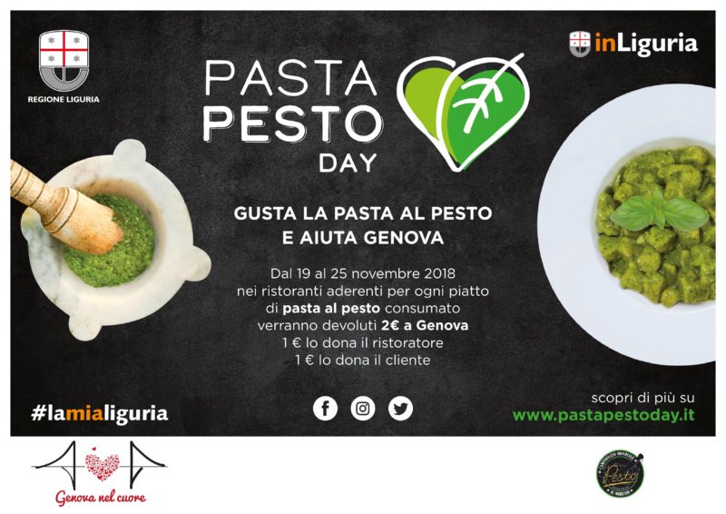 Pasta Pesto Day: dal 19 al 25 novembre uniti per Genova