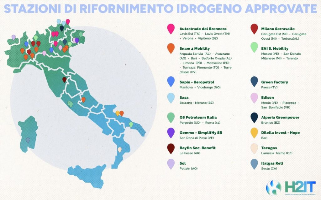 Idrogeno, 36 nuove stazioni di rifornimento in Italia entro il 2026