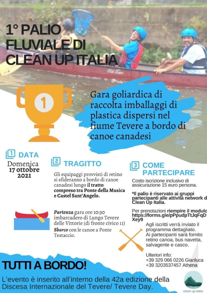 A Roma il 1° Palio Fluviale di Clean Up Italia, in occasione del Tevere Day