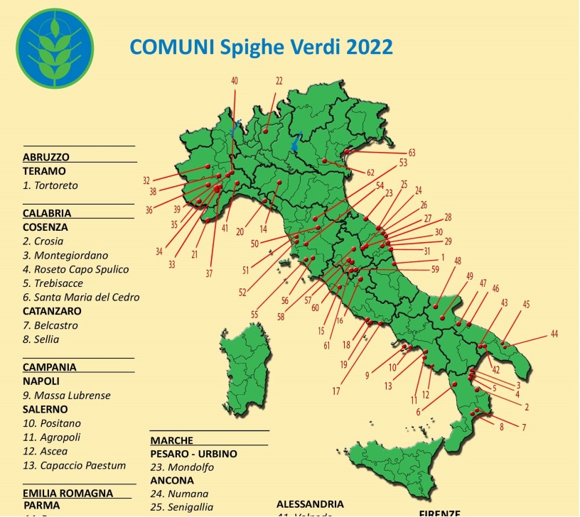 Spighe Verdi 2022, 63 i comuni virtuosi che le hanno ricevute