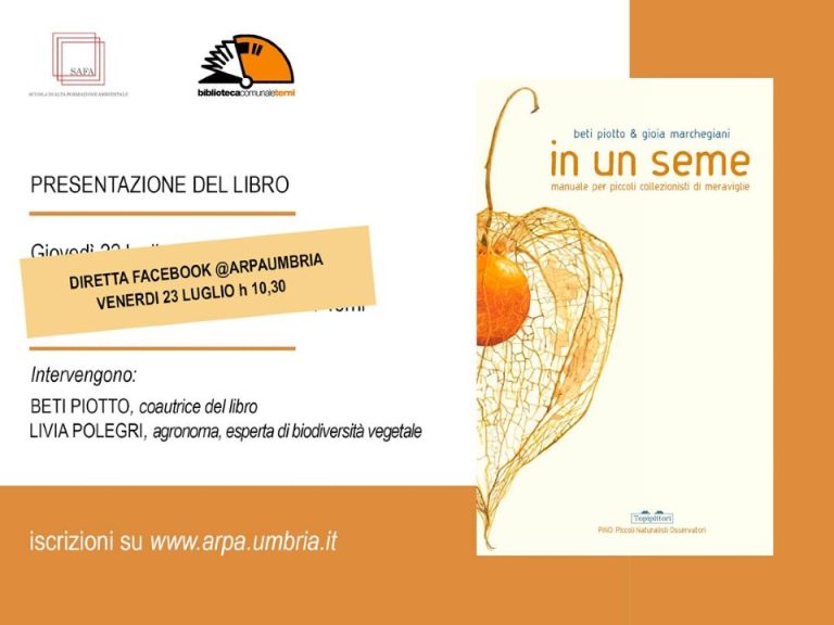 ‘In un seme. Manuale per piccoli collezionisti di meraviglie’, presentazione del libro on line