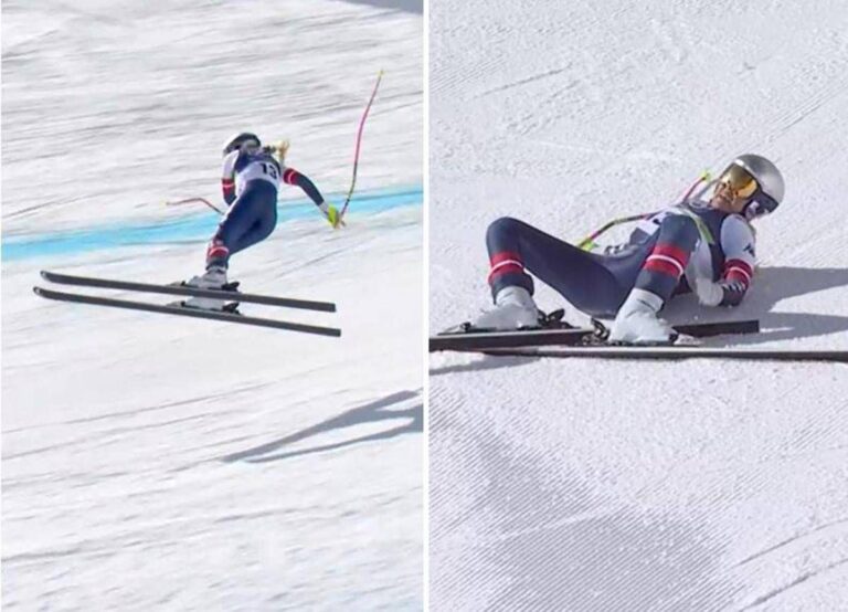 Paura per Vonn, caduta rovinosa e grave infortunio in discesa Milano Cortina